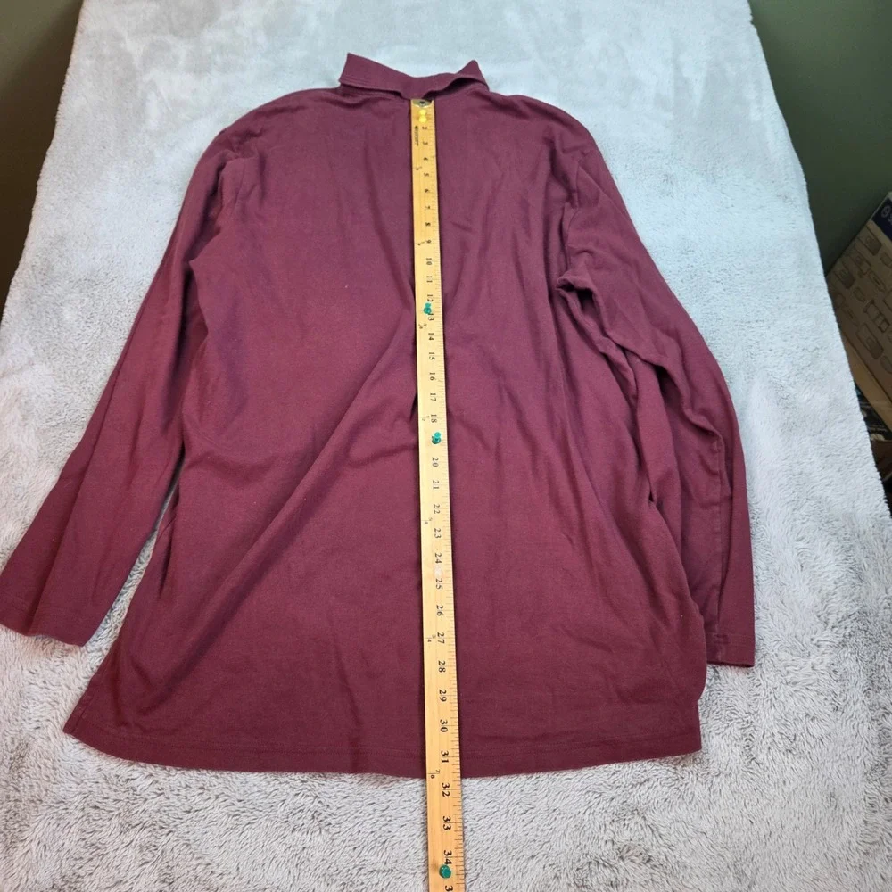Polo Ralph Lauren Long Sleeve Polo Mens XL Pocket Embroidered Pony Logo Burgundy